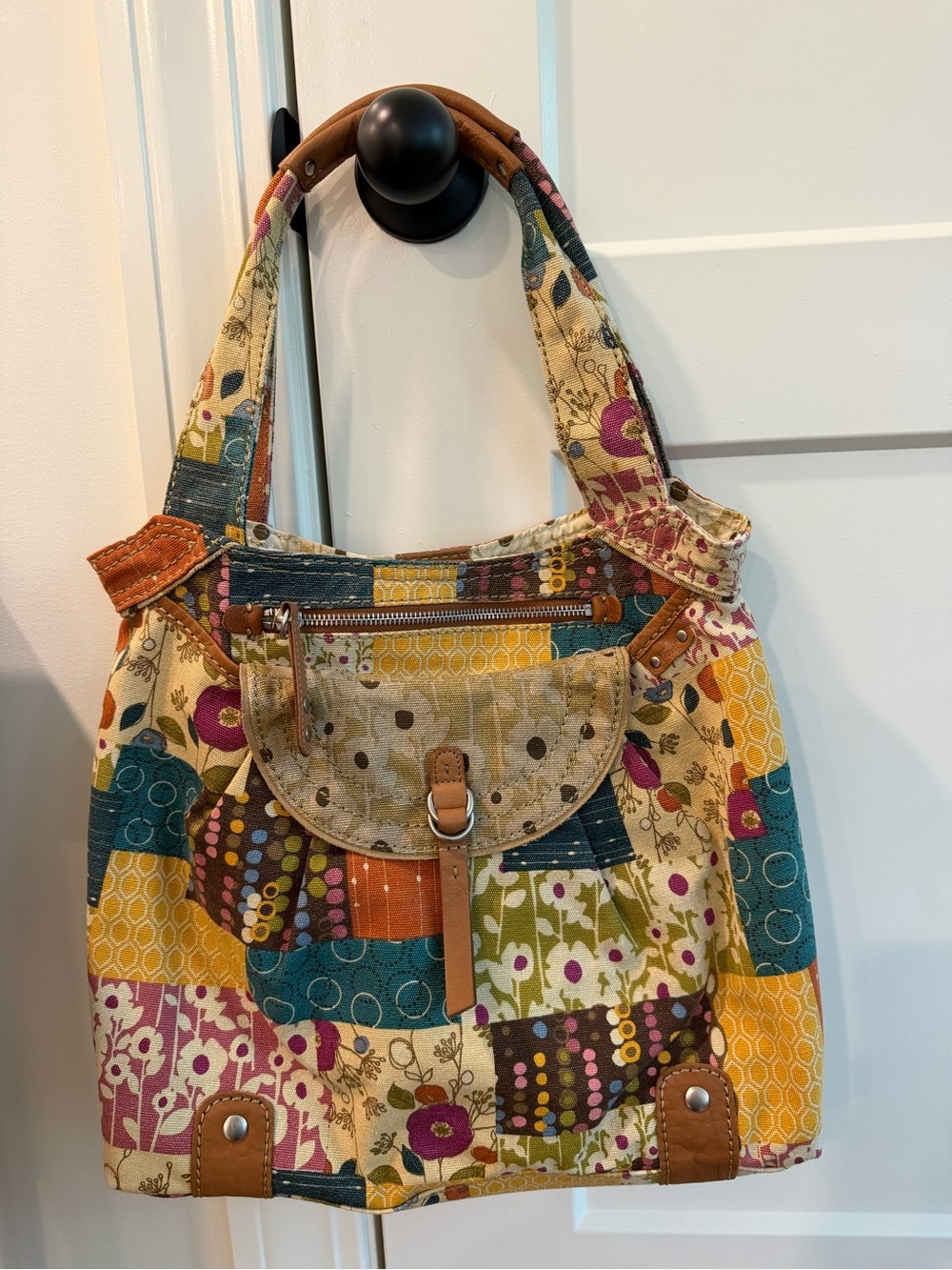 Vintage Fossil Genuine Leather Tote Bag